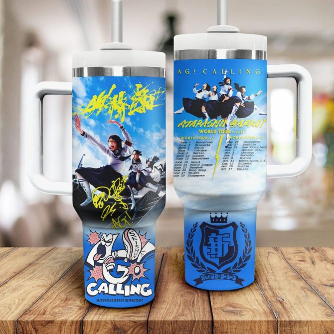 Atarashii Gakko! Music Custom Stanley Quencher 40Oz Stainless Steel Tumbler With Handle - Image 3