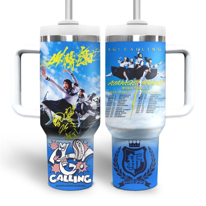 Atarashii Gakko! Music Custom Stanley Quencher 40Oz Stainless Steel Tumbler With Handle - Image 2