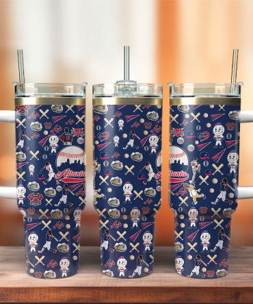 Atlanta Braves Mlb Custom Stanley Quencher 40Oz Stainless Steel Tumbler With Handle
