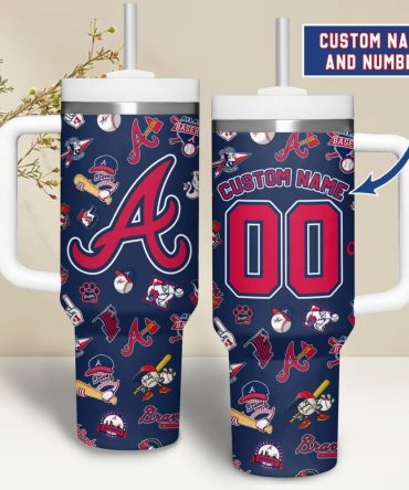 Atlanta Braves Mlb Custom Stanley Quencher 40Oz Stainless Steel