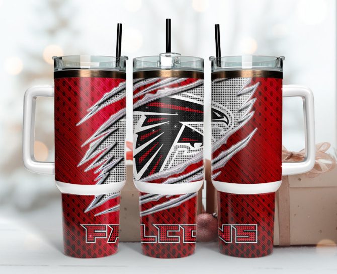 Atlanta Falcons Nfl Custom Stanley Quencher 40Oz Stainless Steel Tumbler With Handle