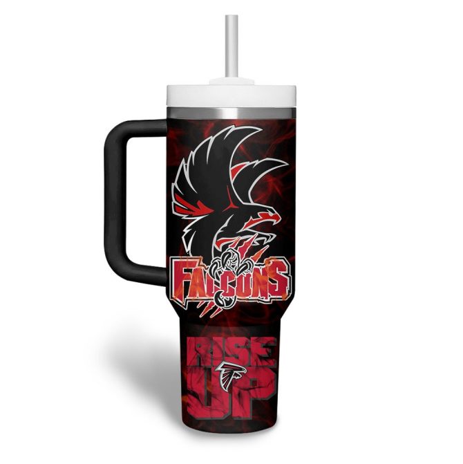 Atlanta Falcons Nfl Custom Stanley Quencher 40Oz Stainless Steel Tumbler With Handle - Image 2