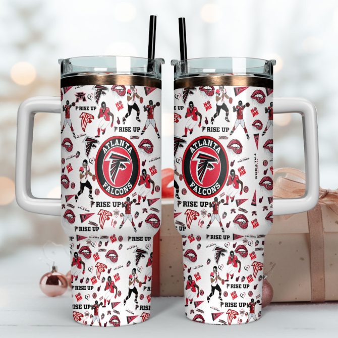Atlanta Falcons Nfl Custom Stanley Quencher 40Oz Stainless Steel Tumbler With Handle - Image 4