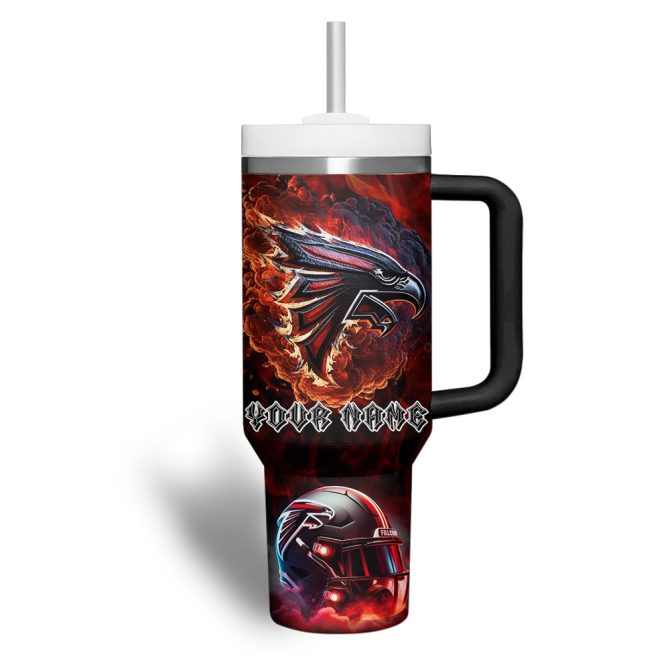 Atlanta Falcons Nfl Custom Stanley Quencher 40Oz Stainless Steel Tumbler With Handle - Image 3