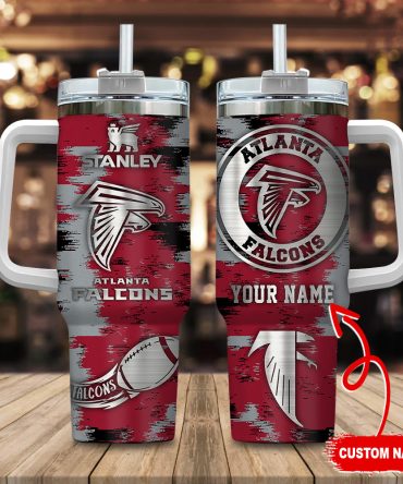 Atlanta Falcons Nfl Custom Stanley Quencher 40Oz Stainless Steel Tumbler With Handle