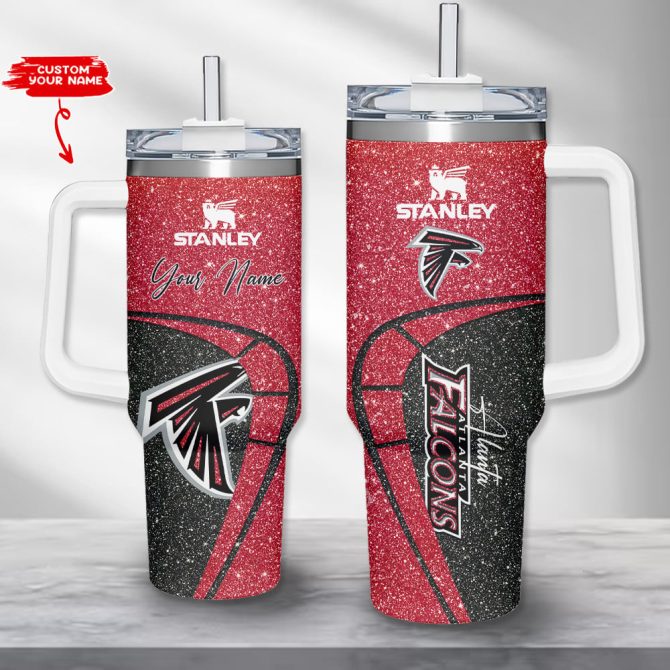 Atlanta Falcons Nfl Custom Stanley Quencher 40Oz Stainless Steel Tumbler With Handle