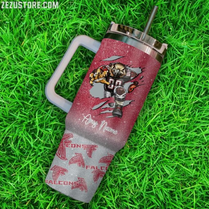 Atlanta Falcons Nfl Custom Stanley Quencher 40Oz Stainless Steel Tumbler With Handle - Image 3
