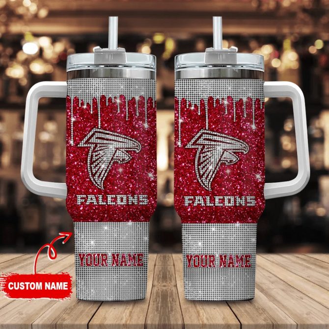 Atlanta Falcons Nfl Custom Stanley Quencher 40Oz Stainless Steel Tumbler With Handle