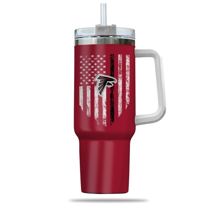 Atlanta Falcons Nfl Custom Stanley Quencher 40Oz Stainless Steel Tumbler With Handle - Image 2