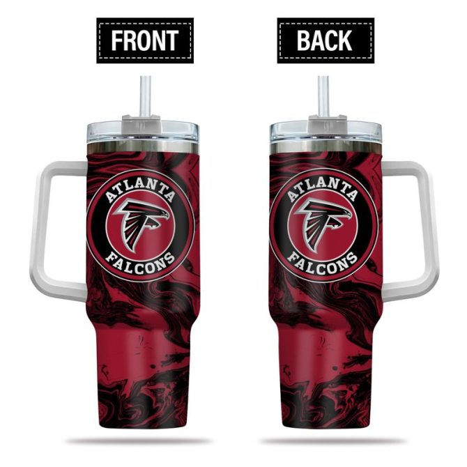 Atlanta Falcons Nfl Custom Stanley Quencher 40Oz Stainless Steel Tumbler With Handle