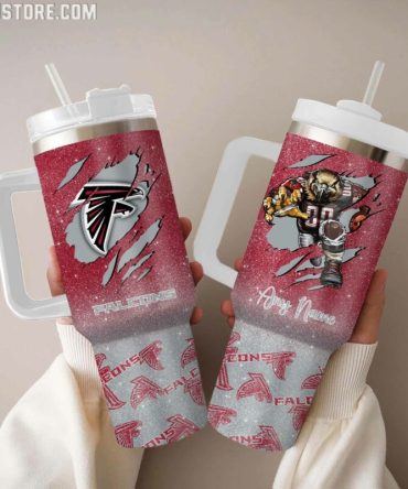 Atlanta Falcons Nfl Custom Stanley Quencher 40Oz Stainless Steel Tumbler With Handle