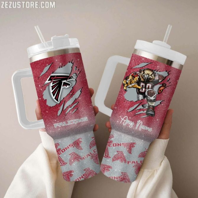 Atlanta Falcons Nfl Custom Stanley Quencher 40Oz Stainless Steel Tumbler With Handle