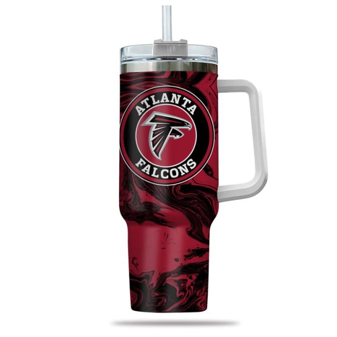Atlanta Falcons Nfl Custom Stanley Quencher 40Oz Stainless Steel Tumbler With Handle - Image 2