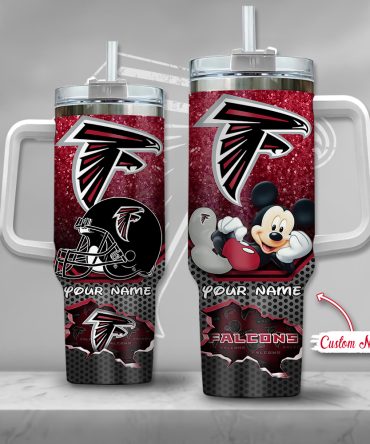 Atlanta Falcons Nfl Custom Stanley Quencher 40Oz Stainless Steel Tumbler With Handle