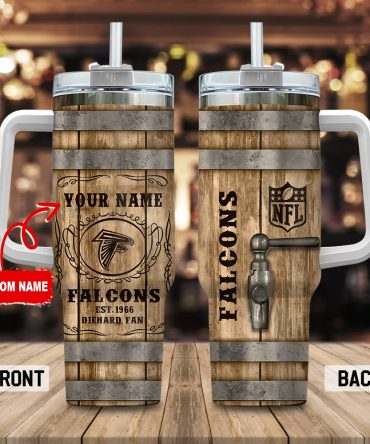 Atlanta Falcons Nfl Custom Stanley Quencher 40Oz Stainless Steel Tumbler With Handle
