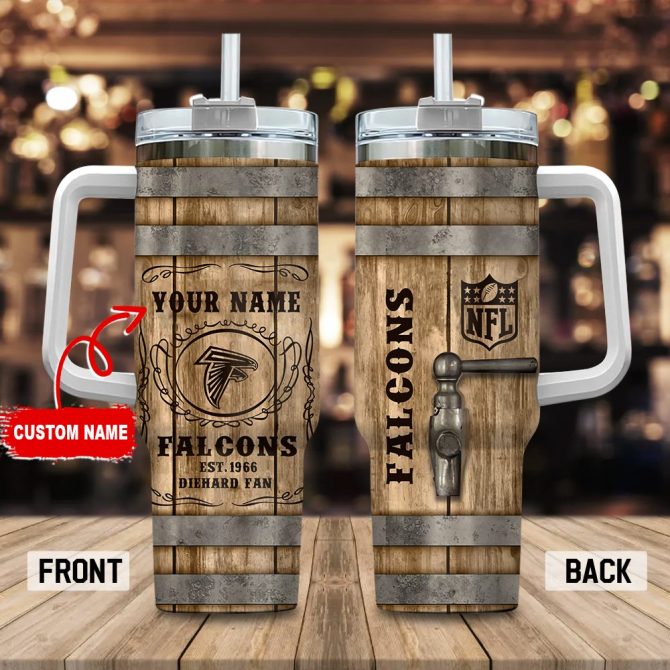 Atlanta Falcons Nfl Custom Stanley Quencher 40Oz Stainless Steel Tumbler With Handle