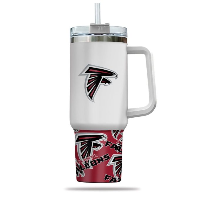 Atlanta Falcons Nfl Custom Stanley Quencher 40Oz Stainless Steel Tumbler With Handle - Image 2