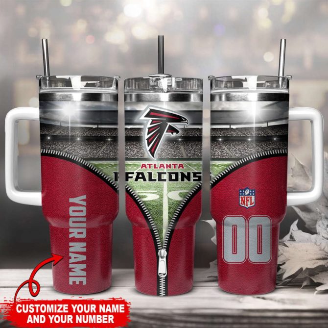 Atlanta Falcons Nfl Custom Stanley Quencher 40Oz Stainless Steel Tumbler With Handle - Image 2