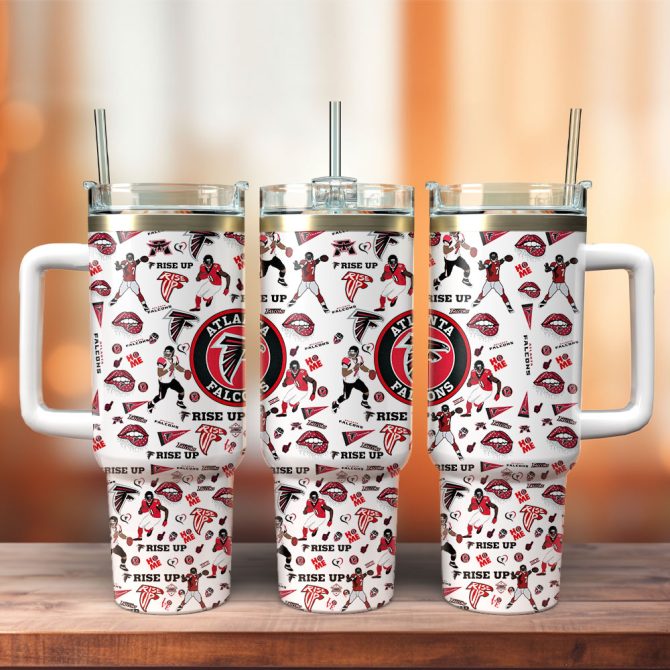Atlanta Falcons Nfl Custom Stanley Quencher 40Oz Stainless Steel Tumbler With Handle