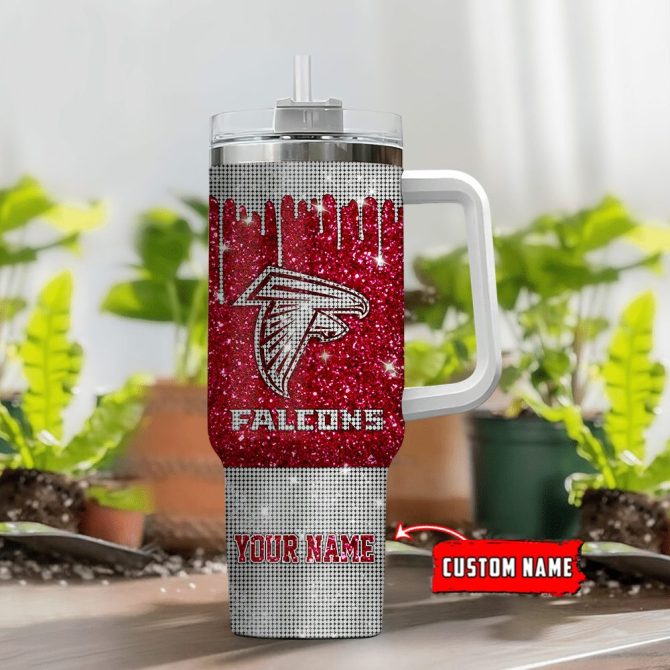 Atlanta Falcons Nfl Custom Stanley Quencher 40Oz Stainless Steel Tumbler With Handle - Image 2