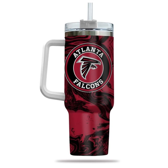Atlanta Falcons Nfl Custom Stanley Quencher 40Oz Stainless Steel Tumbler With Handle - Image 3