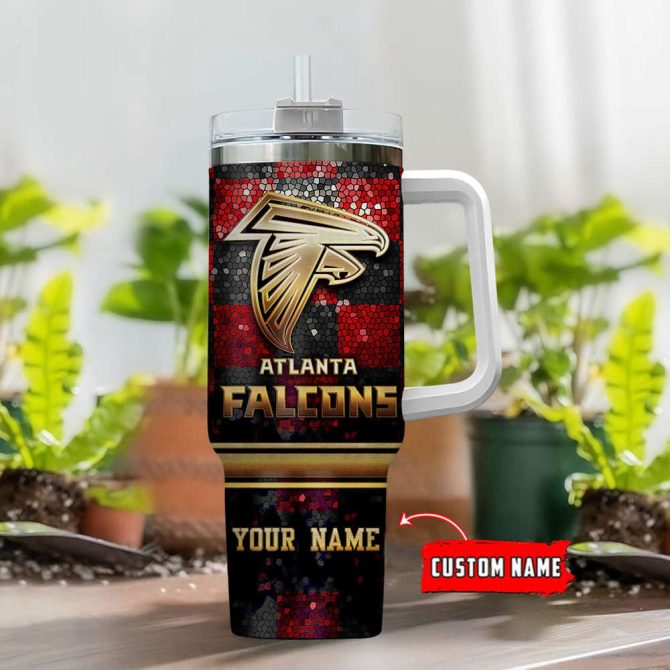 Atlanta Falcons Nfl Custom Stanley Quencher 40Oz Stainless Steel Tumbler With Handle - Image 2