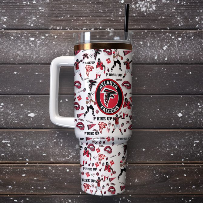 Atlanta Falcons Nfl Custom Stanley Quencher 40Oz Stainless Steel Tumbler With Handle - Image 2
