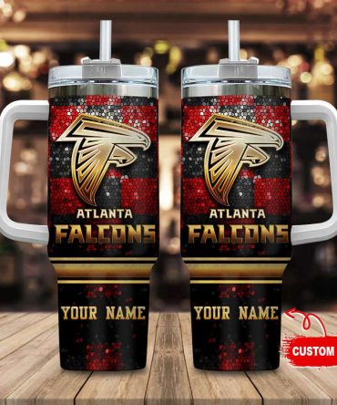 Atlanta Falcons Nfl Custom Stanley Quencher 40Oz Stainless Steel Tumbler With Handle