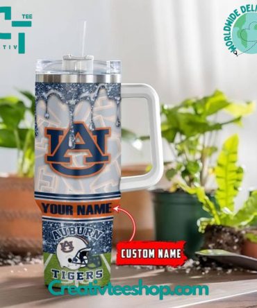 Auburn Tigers Ncaa Custom Stanley Quencher 40Oz Stainless Steel Tumbler With Handle