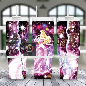 Aurora Sleeping Beauty Disney Cartoon Custom Stanley Quencher 40Oz Stainless Steel Tumbler With Handle