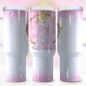 Aurora Sleeping Beauty Disney Cartoon Custom Stanley Quencher 40Oz Stainless Steel Tumbler With Handle
