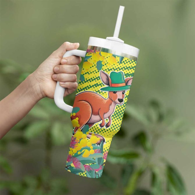 Aussie And Bloody Proud Of It Happy Australia Day Custom Stanley Quencher 40Oz Stainless Steel Tumbler With Handle - Image 4