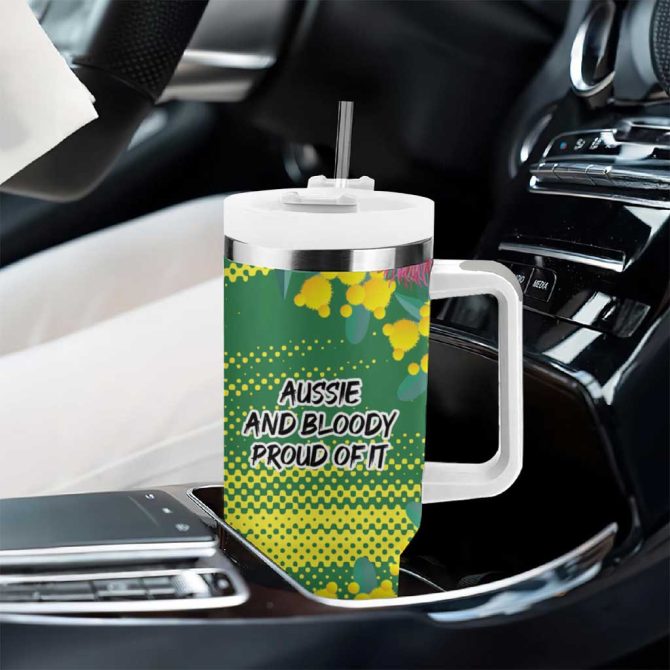 Aussie And Bloody Proud Of It Happy Australia Day Custom Stanley Quencher 40Oz Stainless Steel Tumbler With Handle - Image 8