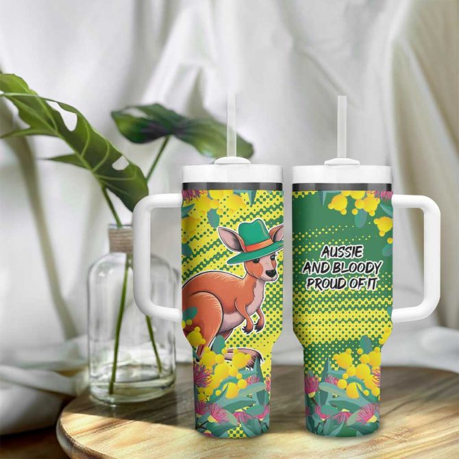 Aussie And Bloody Proud Of It Happy Australia Day Custom Stanley Quencher 40Oz Stainless Steel Tumbler With Handle - Image 9