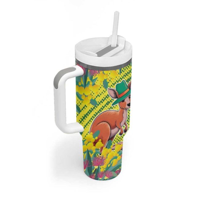 Aussie And Bloody Proud Of It Happy Australia Day Custom Stanley Quencher 40Oz Stainless Steel Tumbler With Handle - Image 3