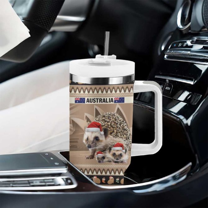 Aussie Echidna Merry Christmas Custom Stanley Quencher 40Oz Stainless Steel Tumbler With Handle - Image 8