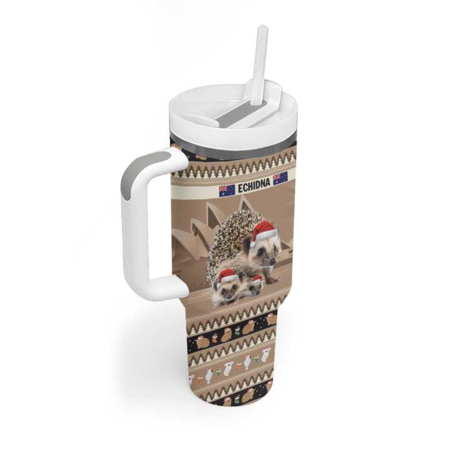 Aussie Echidna Merry Christmas Custom Stanley Quencher 40Oz Stainless Steel Tumbler With Handle - Image 3