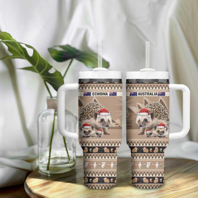 Aussie Echidna Merry Christmas Custom Stanley Quencher 40Oz Stainless Steel Tumbler With Handle - Image 9