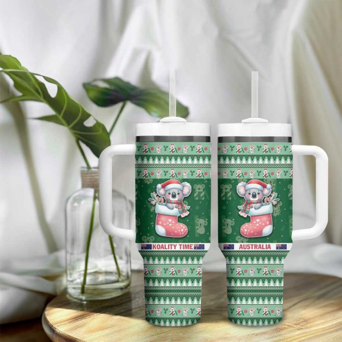 Aussie Koala Merry Christmas Custom Stanley Quencher 40Oz Stainless Steel Tumbler With Handle - Image 9