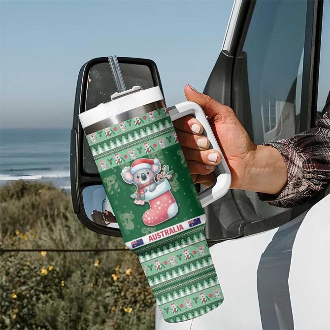 Aussie Koala Merry Christmas Custom Stanley Quencher 40Oz Stainless Steel Tumbler With Handle - Image 7