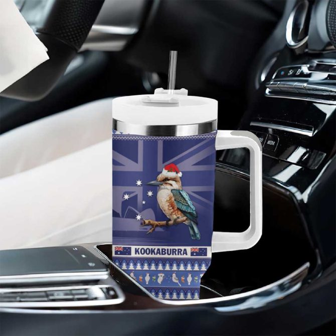 Aussie Kookaburra Merry Christmas Blue Style Custom Stanley Quencher 40Oz Stainless Steel Tumbler With Handle - Image 8