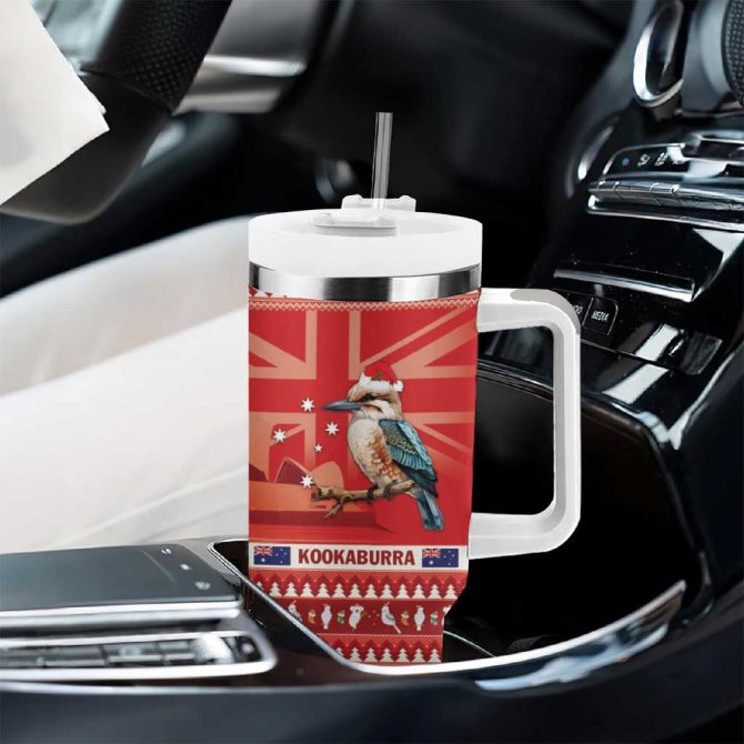 Aussie Kookaburra Merry Christmas Red Style Custom Stanley Quencher 40Oz Stainless Steel Tumbler With Handle - Image 8