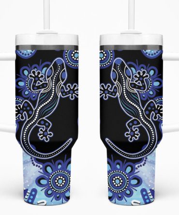 Aussie Opal Pattern With Lizard Custom Stanley Quencher 40Oz Stainless Steel Tumbler