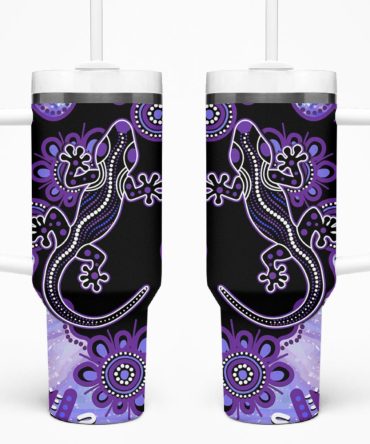 Aussie Opal Pattern With Lizard Custom Stanley Quencher 40Oz Stainless Steel Tumbler