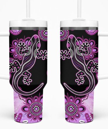 Aussie Opal Pattern With Lizard Custom Stanley Quencher 40Oz Stainless Steel Tumbler