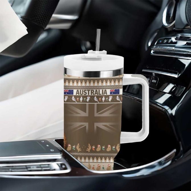 Aussie Platypus Merry Christmas Custom Stanley Quencher 40Oz Stainless Steel Tumbler With Handle - Image 8