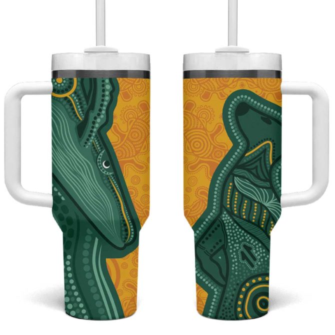 Australia 2024 Aboriginal Go Team Aussie Custom Stanley Quencher 40Oz Stainless Steel Tumbler With Handle - Image 2
