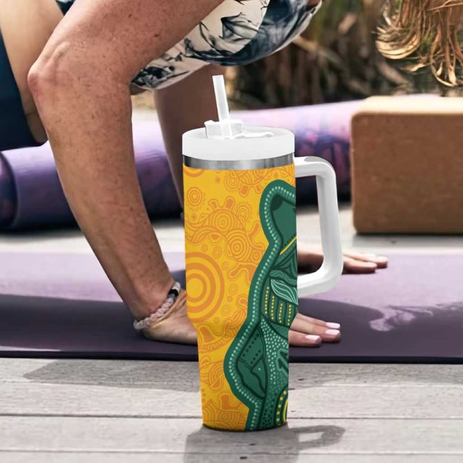 Australia 2024 Aboriginal Go Team Aussie Custom Stanley Quencher 40Oz Stainless Steel Tumbler With Handle - Image 6