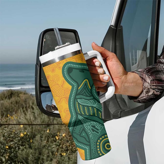 Australia 2024 Aboriginal Go Team Aussie Custom Stanley Quencher 40Oz Stainless Steel Tumbler With Handle - Image 7