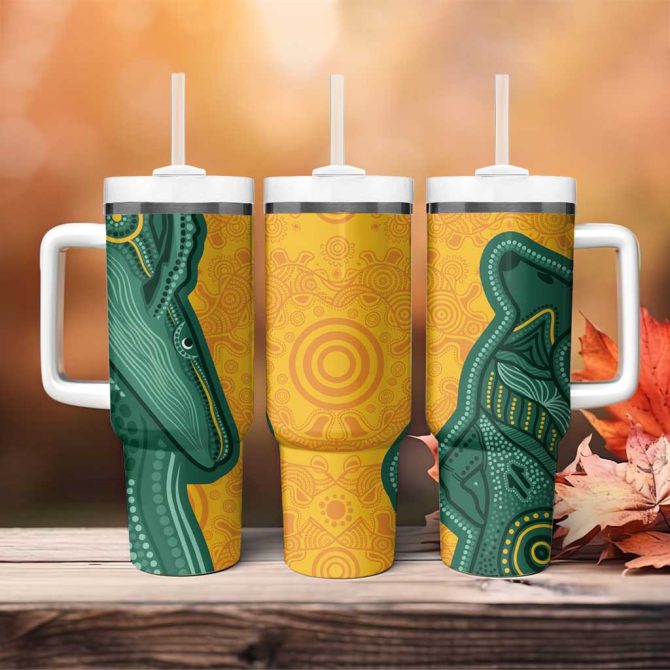 Australia 2024 Aboriginal Go Team Aussie Custom Stanley Quencher 40Oz Stainless Steel Tumbler With Handle